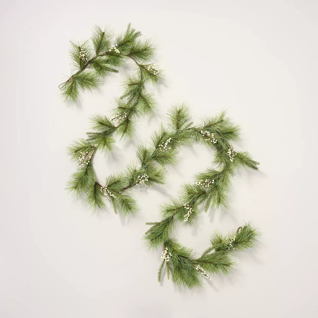 12' Faux Needle Pine and Snowberry Christmas Garland - Hearth & Hand with Magnolia