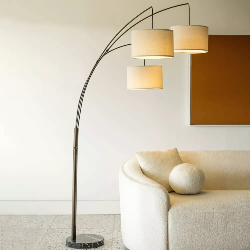 Brightech Trilage Oil-Brushed Bronze 3-Light Arc Floor Lamp