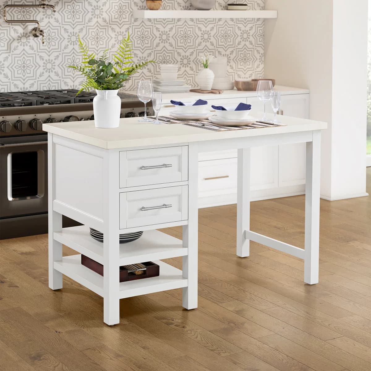 Caine Kitchen Island - Quartz Top