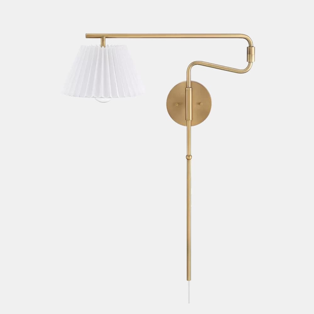 Kai Bohemian Plugin Wall Sconce Light Fixture Vintage Brass Finish - Nathan James