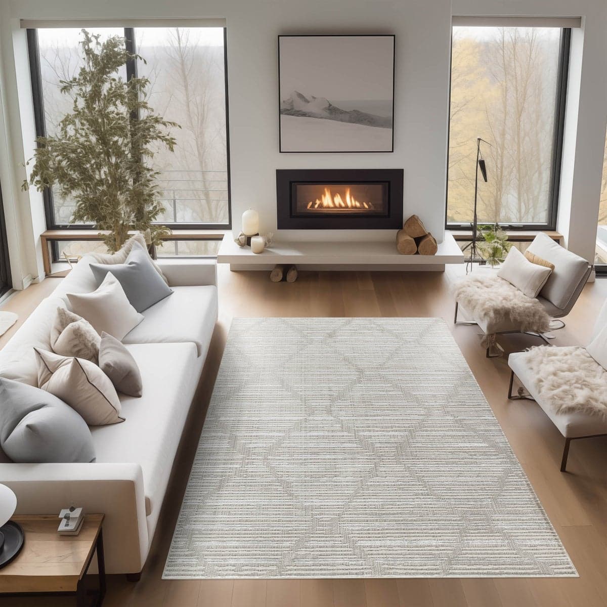 Rug & Co. Steinway Rego Geo Area Rug - 5' 3" x 7' 5"
